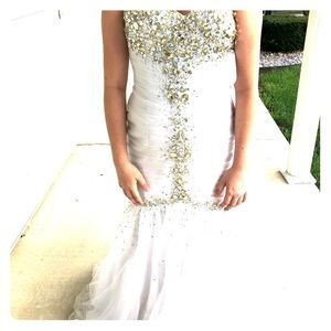 beautiful white prom dress